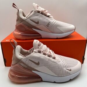Nike Air Max 270 Womens 6 Pink Tan Low Top Mesh Athletic Running Sneakers